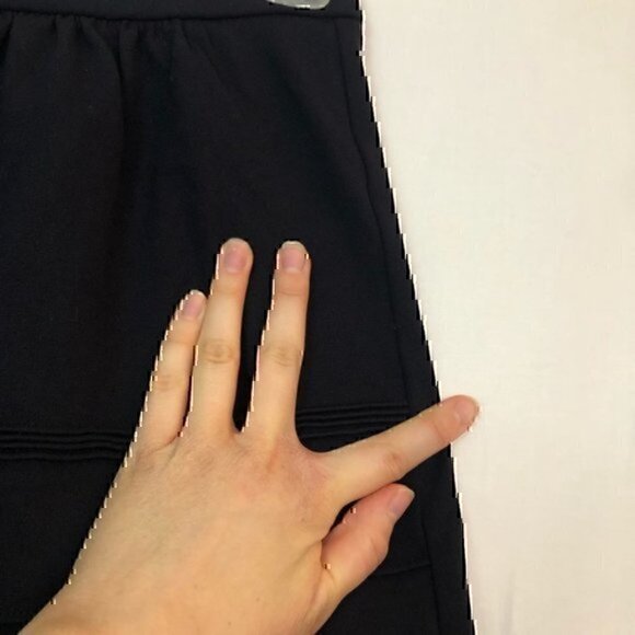 J. CREW Swing Stretch Mini Skirt Solid Navy Blue Viscose Blend A-Line Texture 00 - Picture 4 of 7